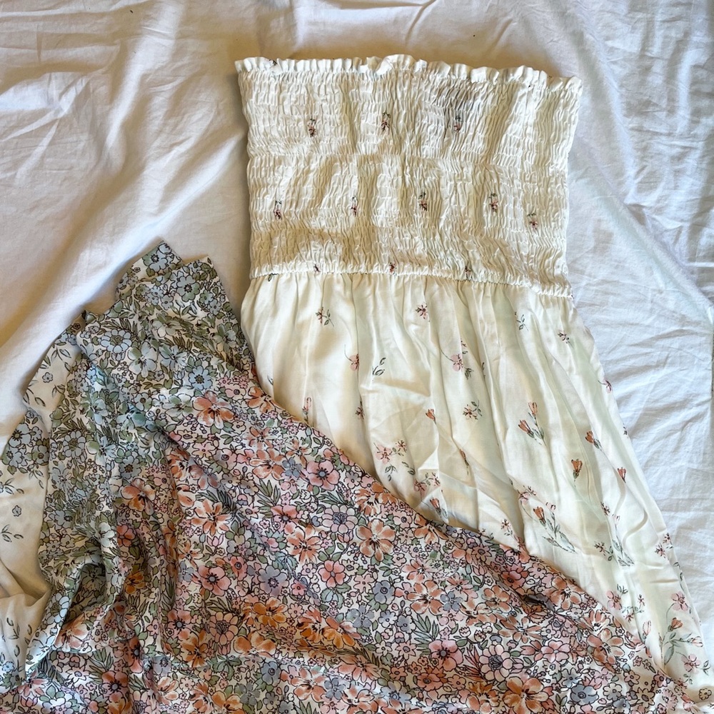 Forever 21 Strapless Smocked Maxi Dress